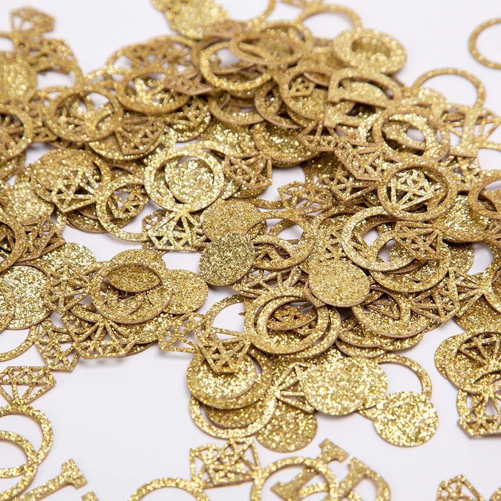 Gold Diamond Ring Wedding Confetti