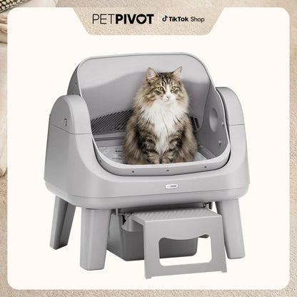 🐱PetPivot AutoScooper 12 Lite｜No‑App Automatic Cat Litter Box