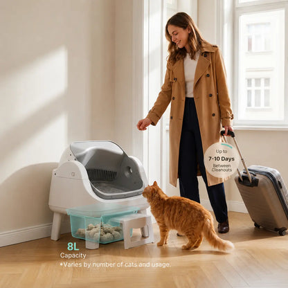 🐱PetPivot AutoScooper 12 Lite｜No‑App Automatic Cat Litter Box