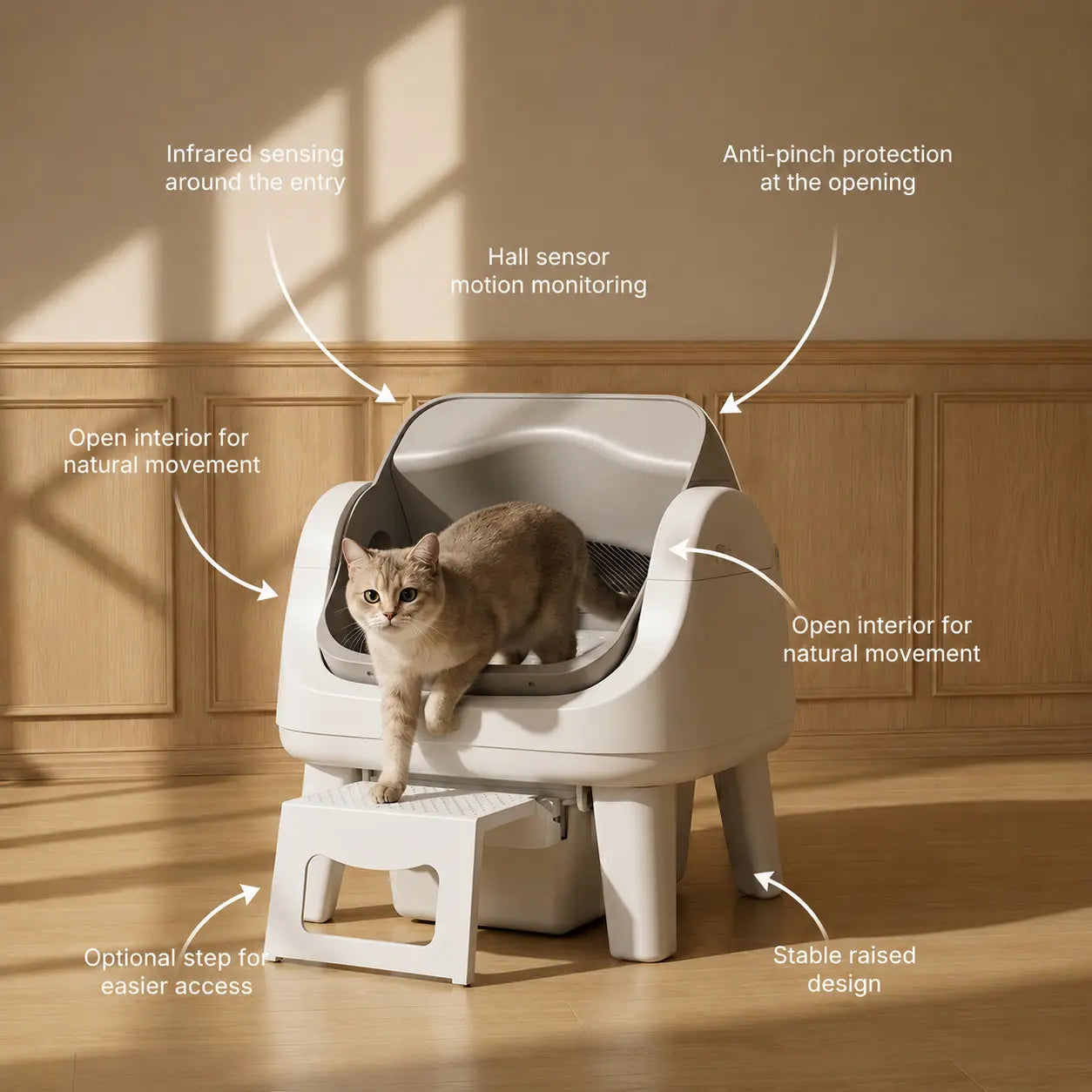 🐱PetPivot AutoScooper 12 Lite｜No‑App Automatic Cat Litter Box
