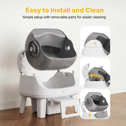 🐱PetPivot AutoScooper 12 Lite｜No‑App Automatic Cat Litter Box